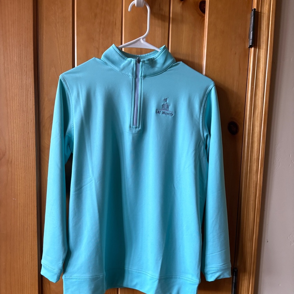 Peter Millar Blue Raglan Perth Quarter-Zip Top Women’s Old Waverley Size L NWT